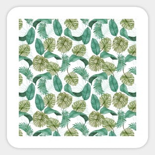 Tropical Watercolor Leaves Sticker